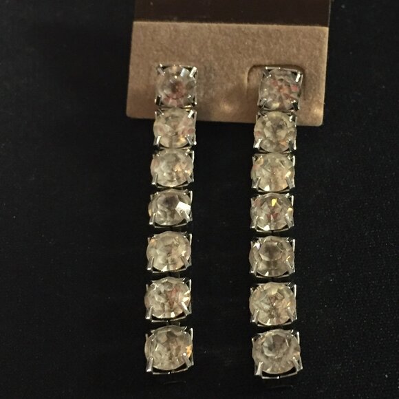 Vintage Rhinestone Drop Earrings - Picture 1 of 2